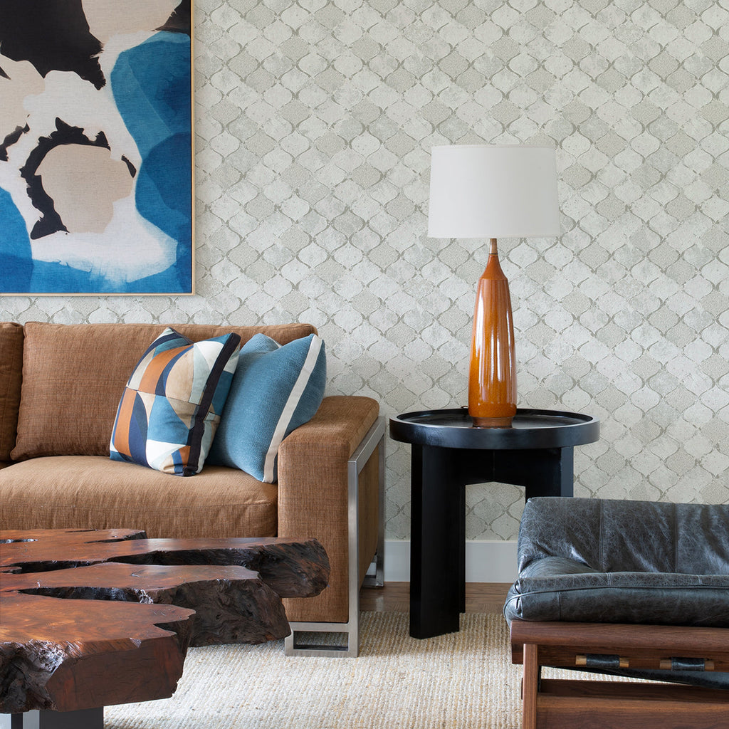 Pilak Ogee Tile Wallpaper wallpaper detail or room view