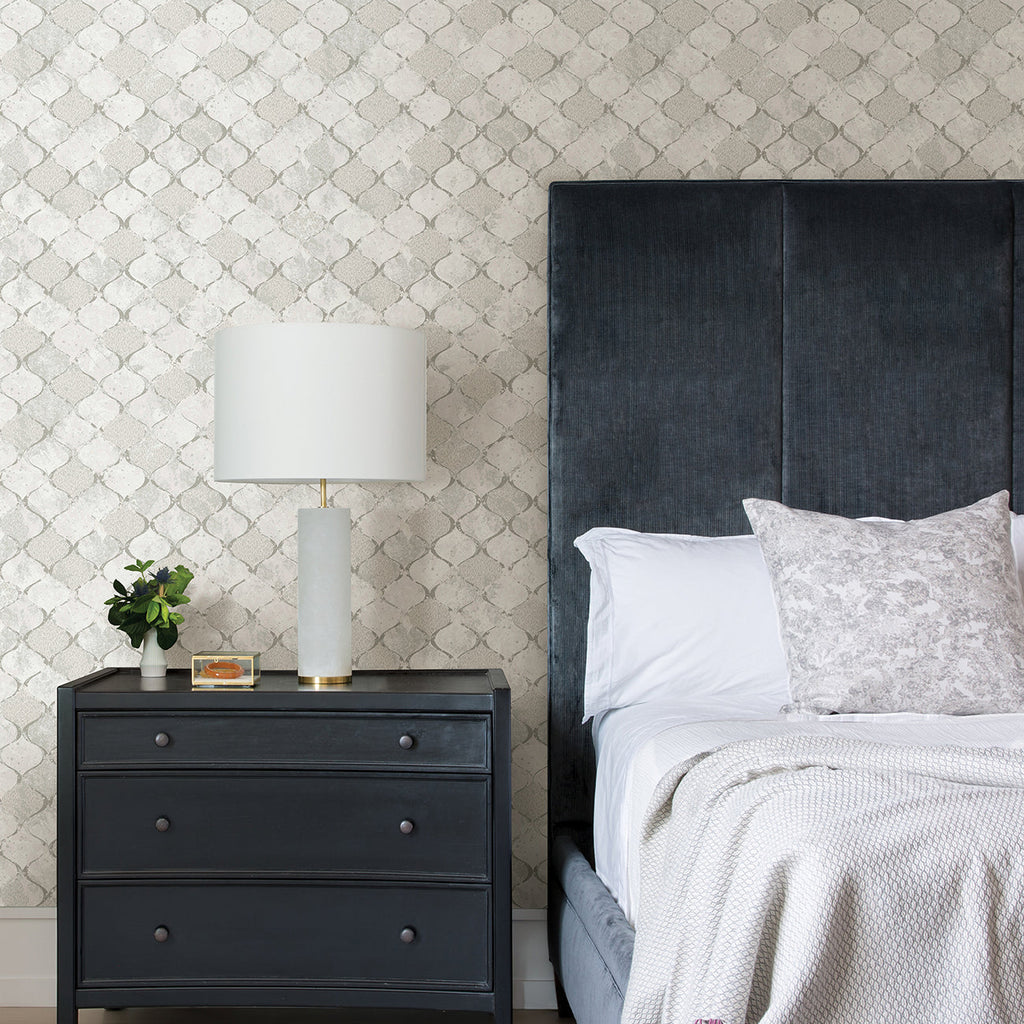 Pilak Ogee Tile Wallpaper wallpaper detail or room view