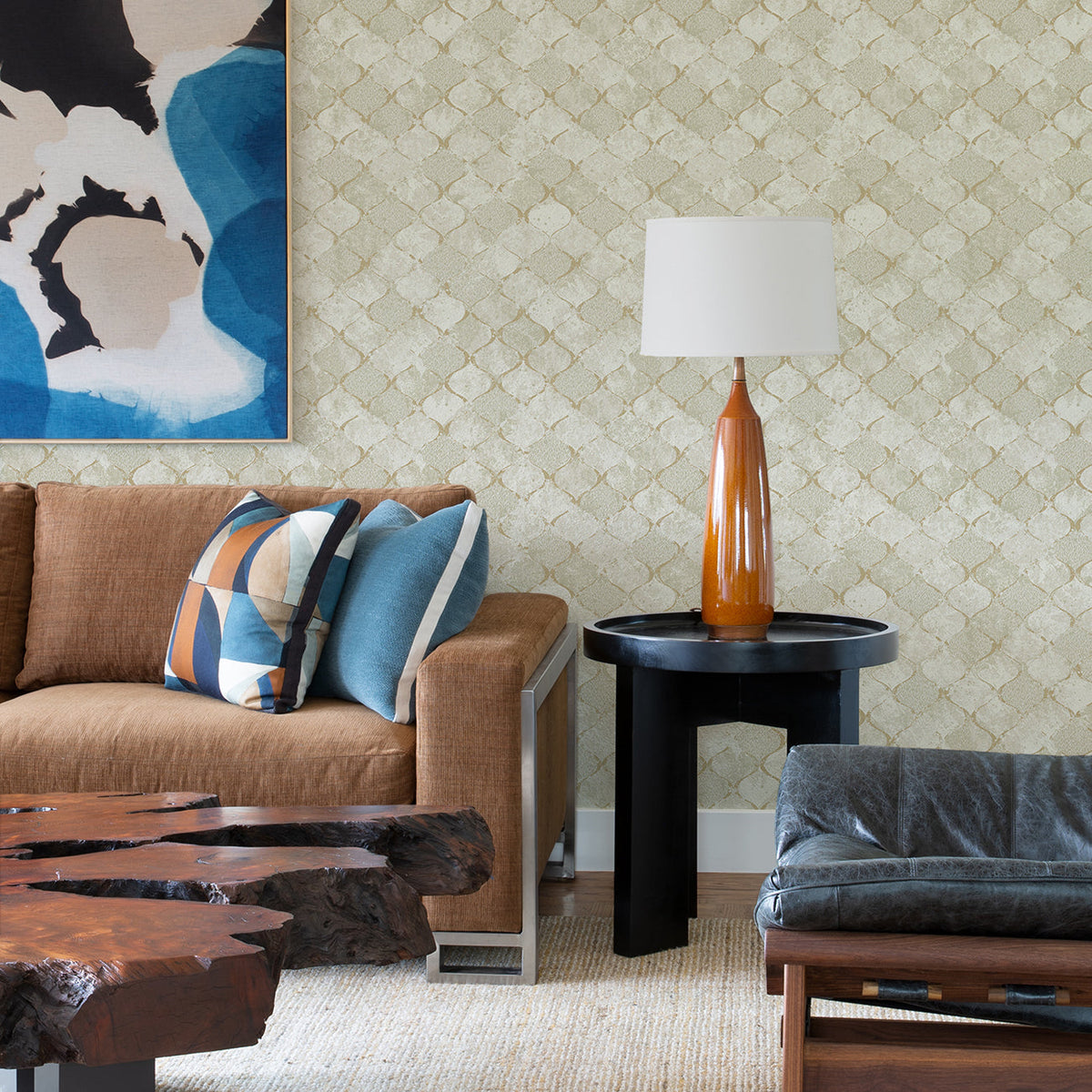 Pilak Ogee Tile Wallpaper wallpaper detail or room view