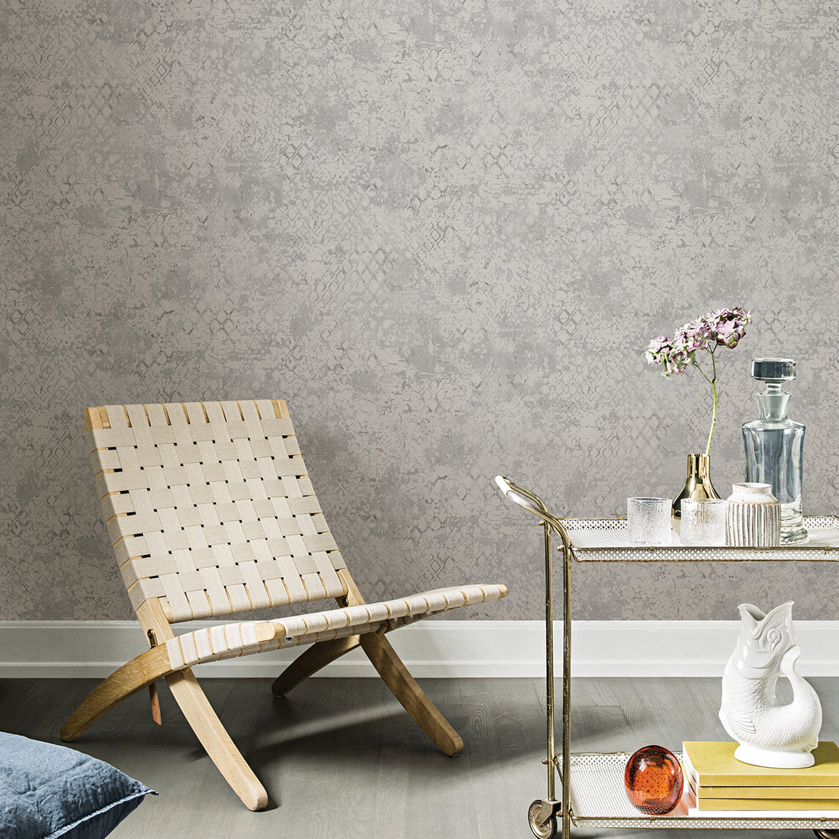 Zilarra Abstract Snakeskin Wallpaper wallpaper detail or room view