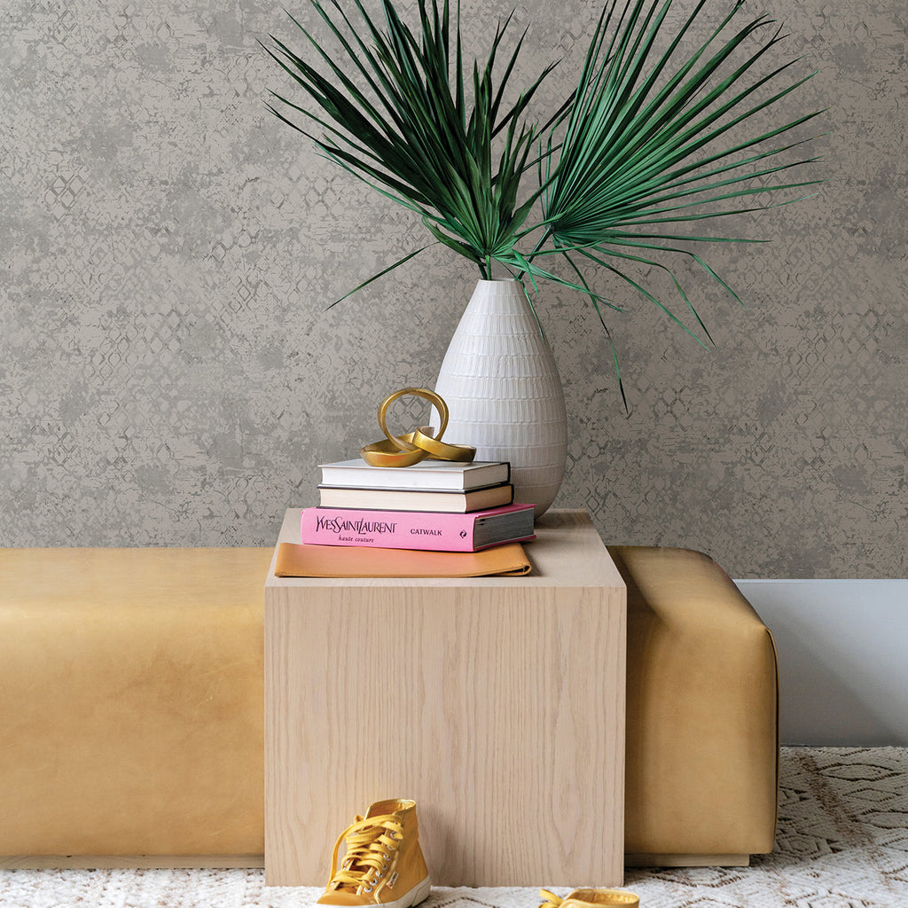 Zilarra Abstract Snakeskin Wallpaper wallpaper detail or room view