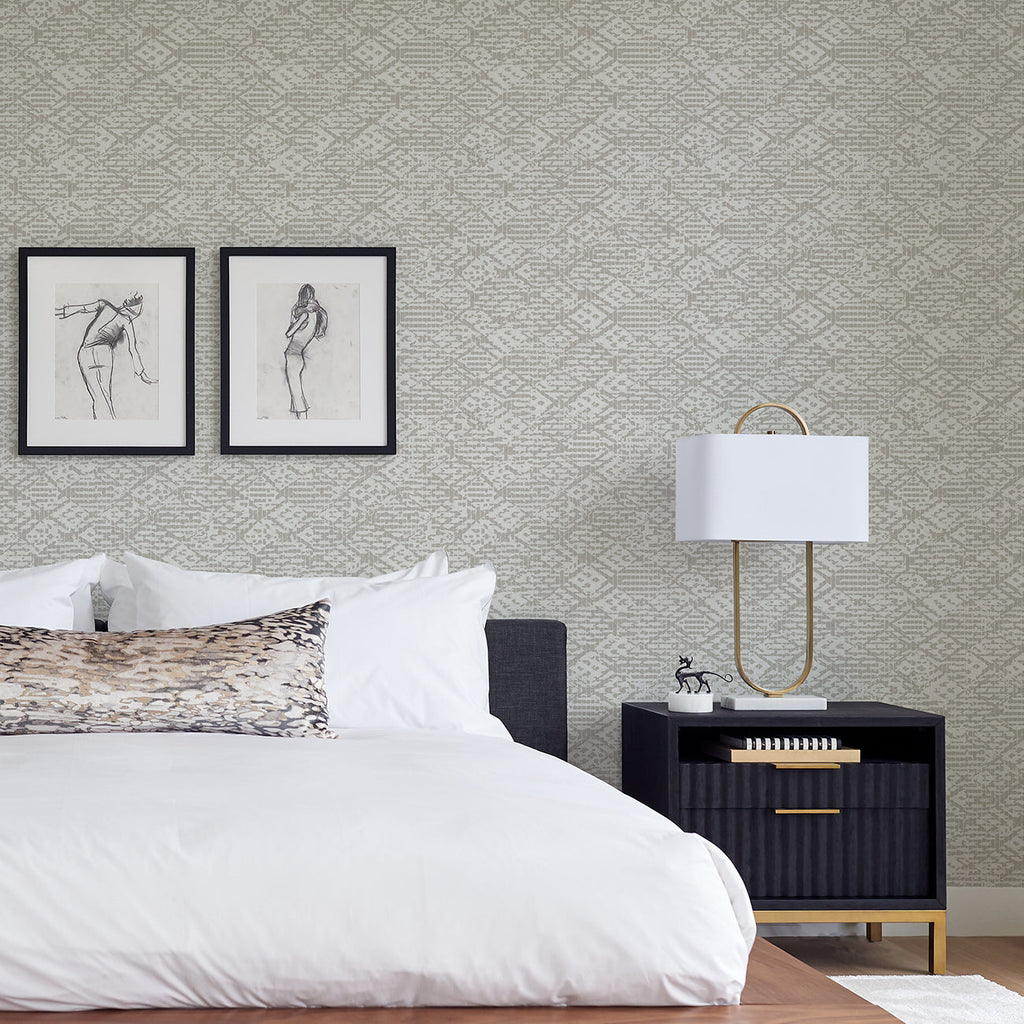 Helene Glitter Geometric Wallpaper wallpaper detail or room view