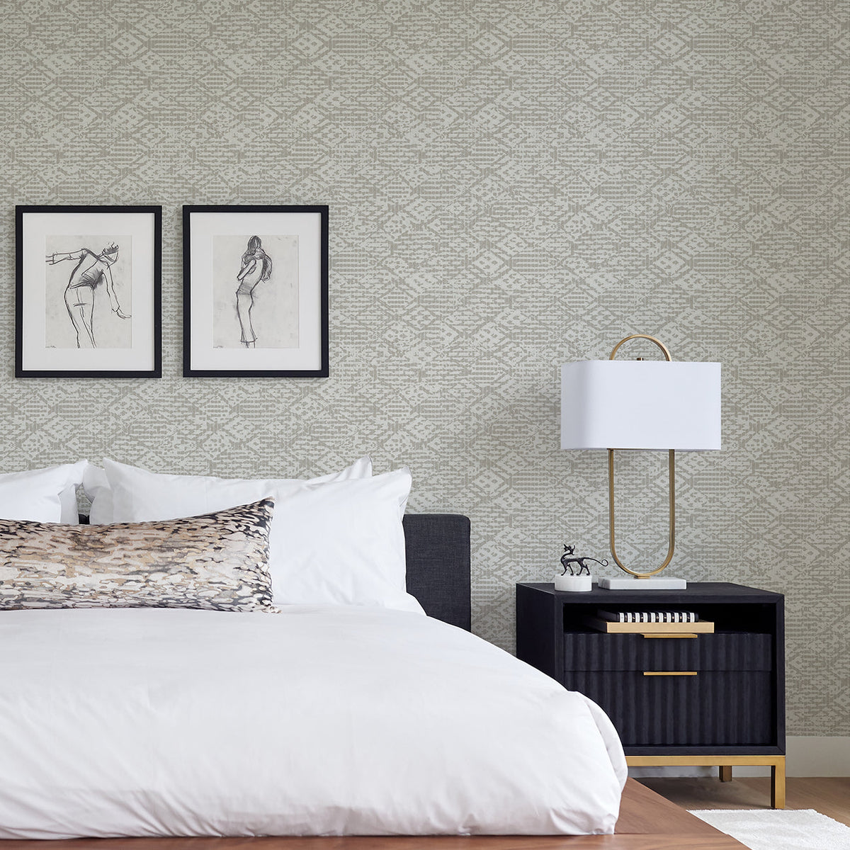 Helene Glitter Geometric Wallpaper wallpaper detail or room view