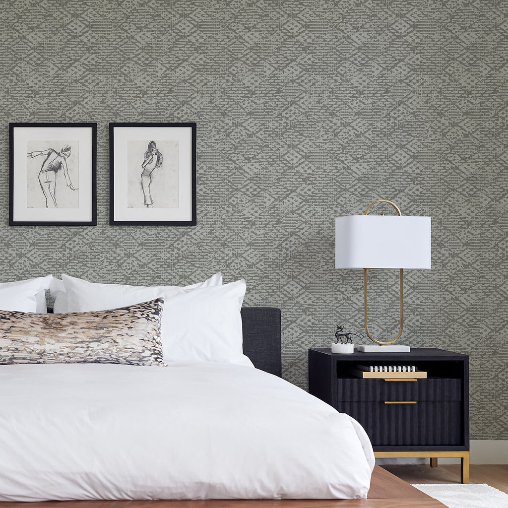 Helene Glitter Geometric Wallpaper wallpaper detail or room view