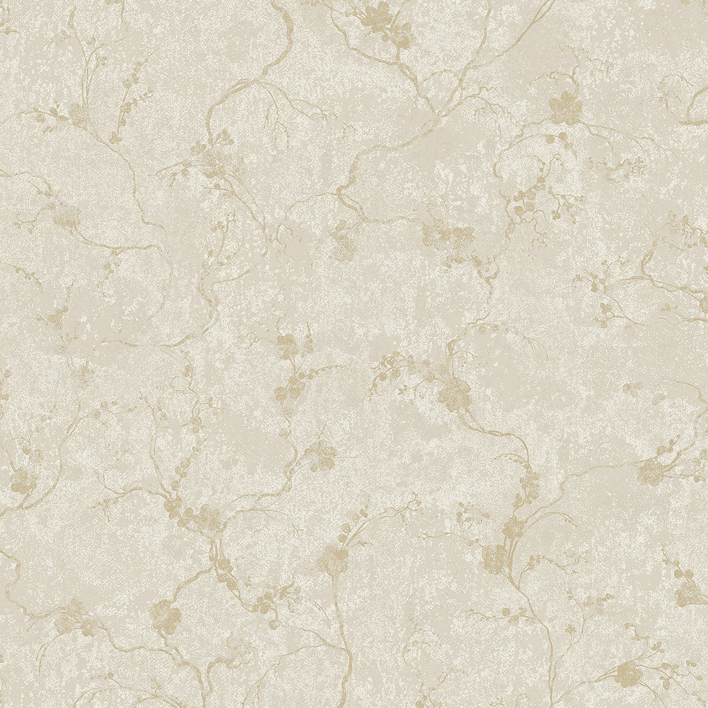 Mahina Floral Vine Wallpaper in Pearl