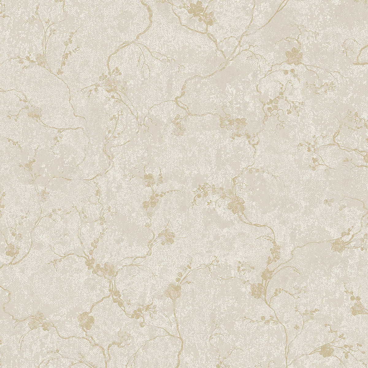 Mahina Floral Vine Wallpaper in Pearl