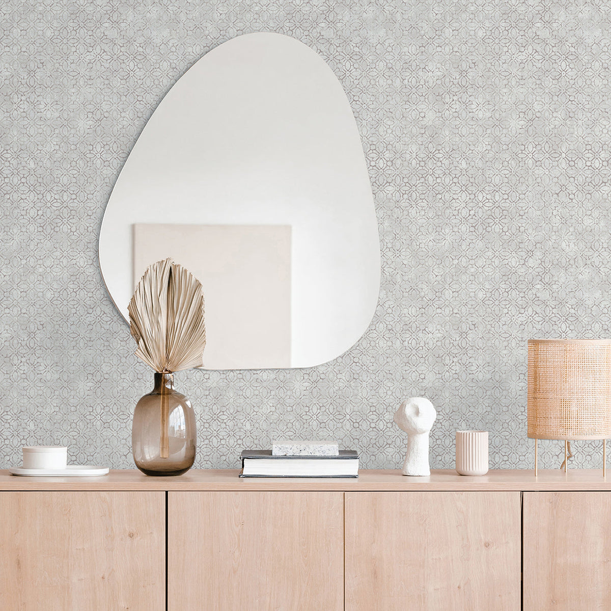 Khauta Floral Geometric Wallpaper wallpaper detail or room view