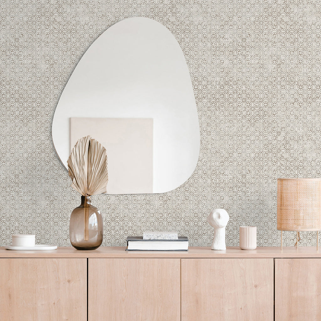 Khauta Floral Geometric Wallpaper wallpaper detail or room view