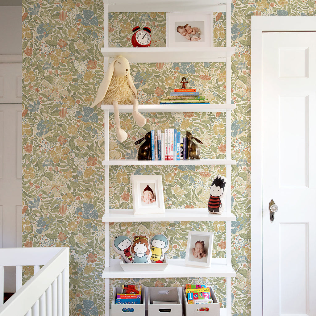 Midsommar Floral Medley Wallpaper wallpaper detail or room view