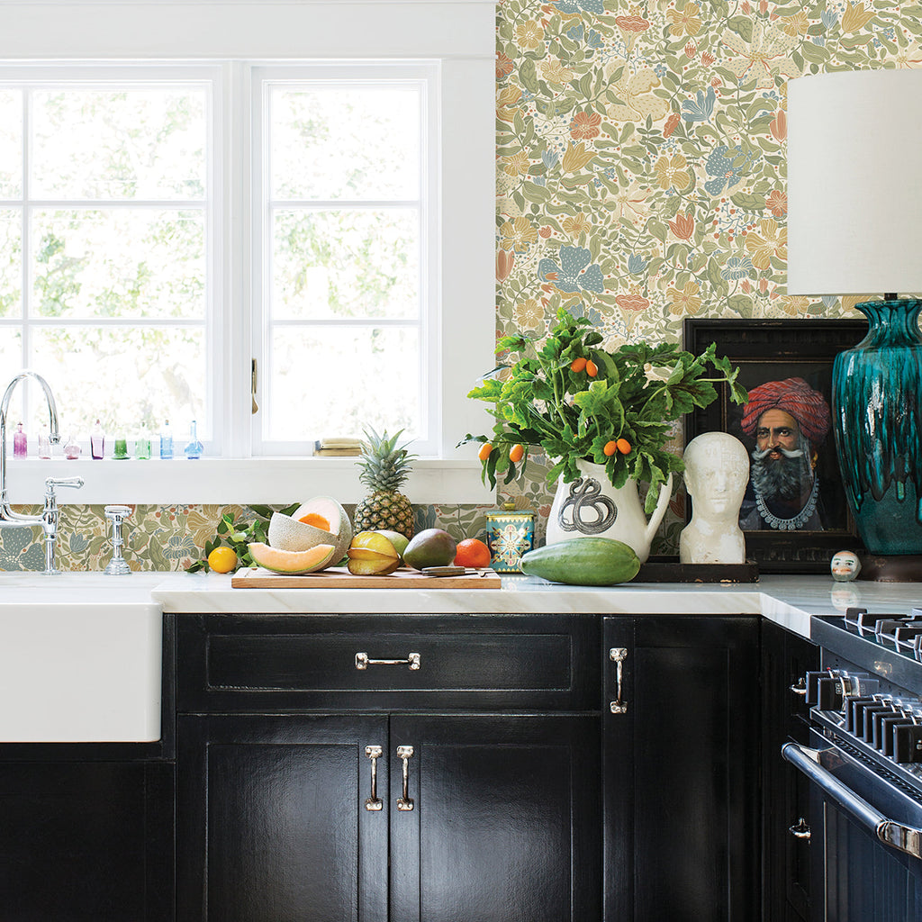 Midsommar Floral Medley Wallpaper wallpaper detail or room view
