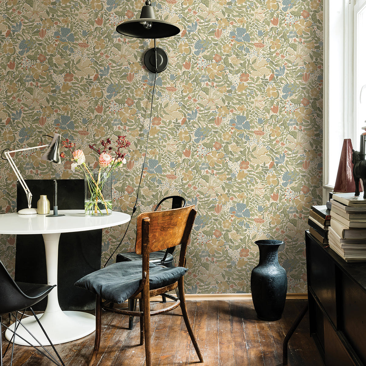 Midsommar Floral Medley Wallpaper wallpaper detail or room view