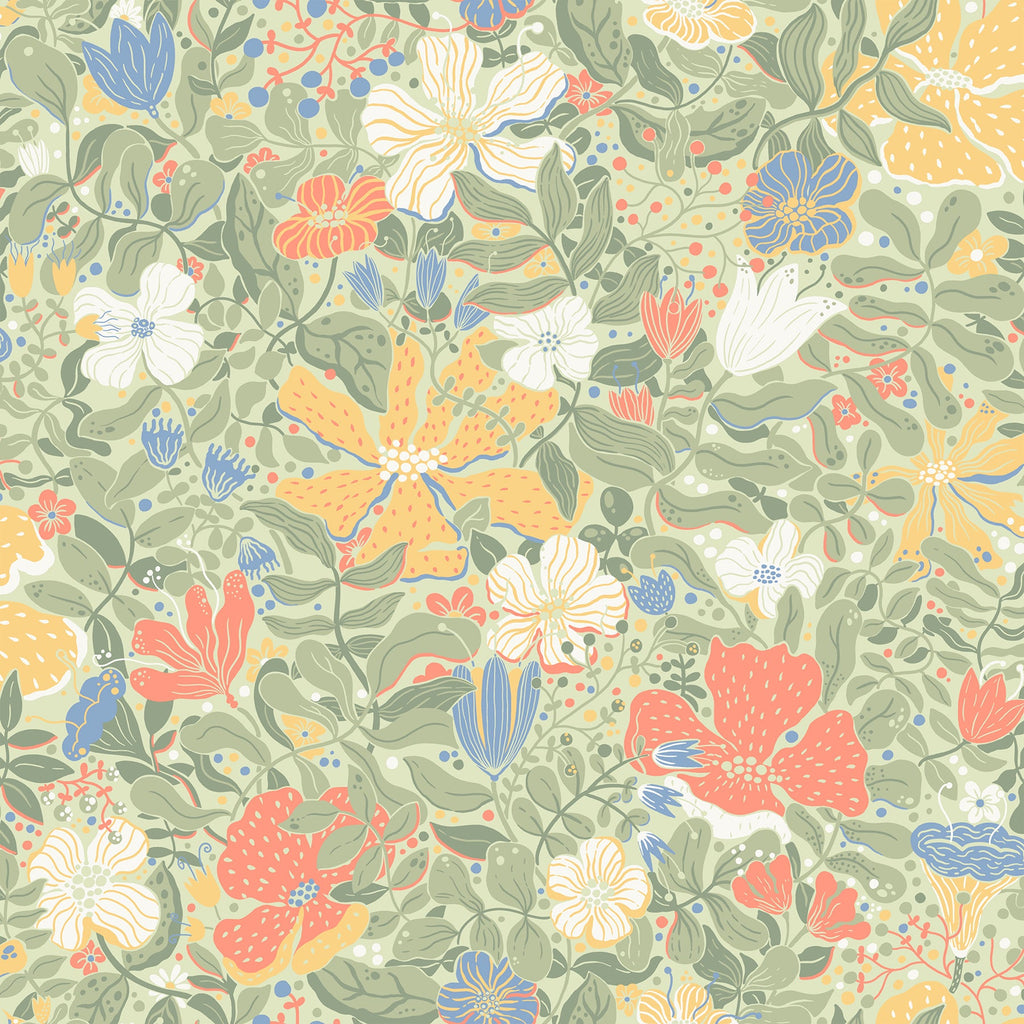 Midsommar Floral Medley Wallpaper wallpaper detail or room view