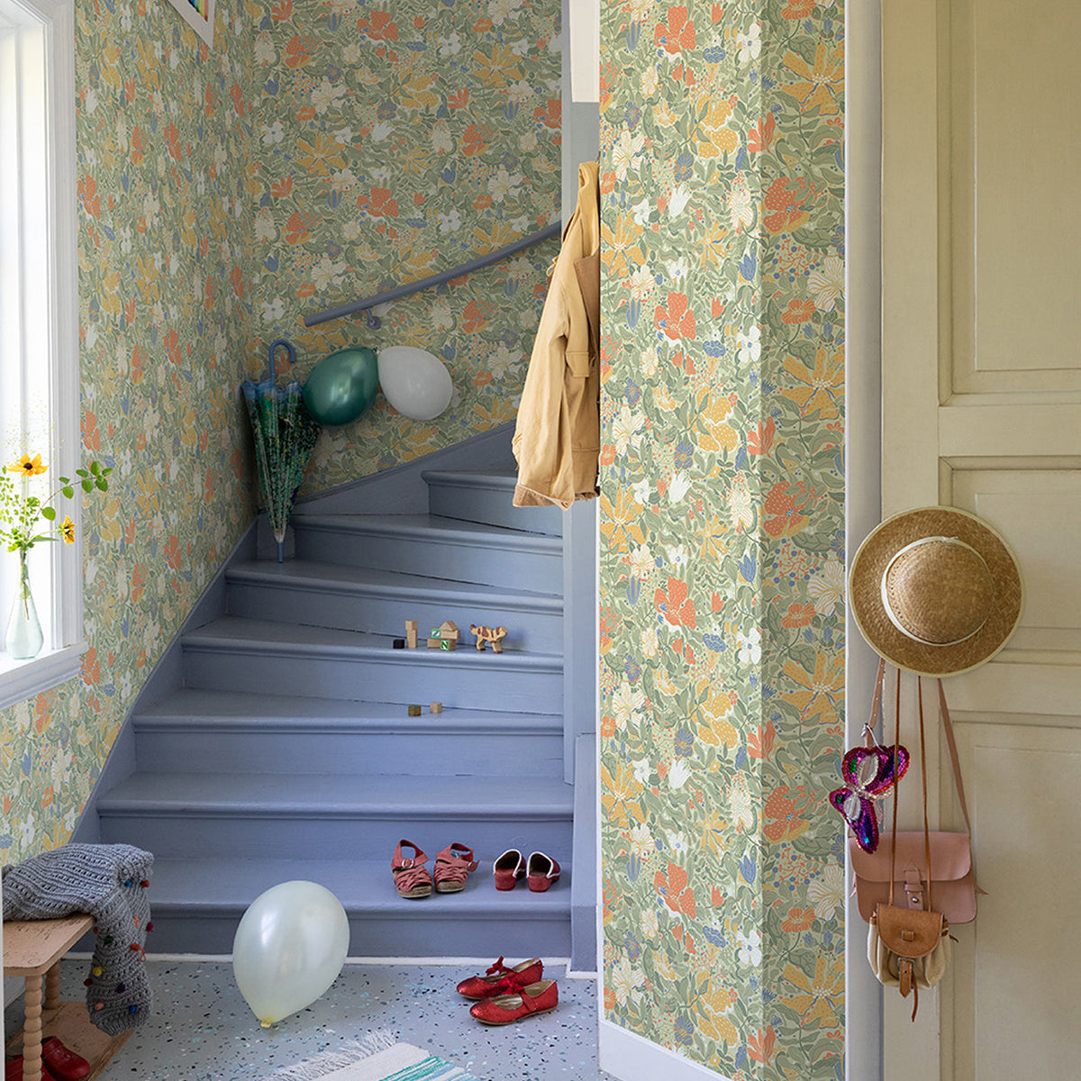 Midsommar Floral Medley Wallpaper wallpaper detail or room view