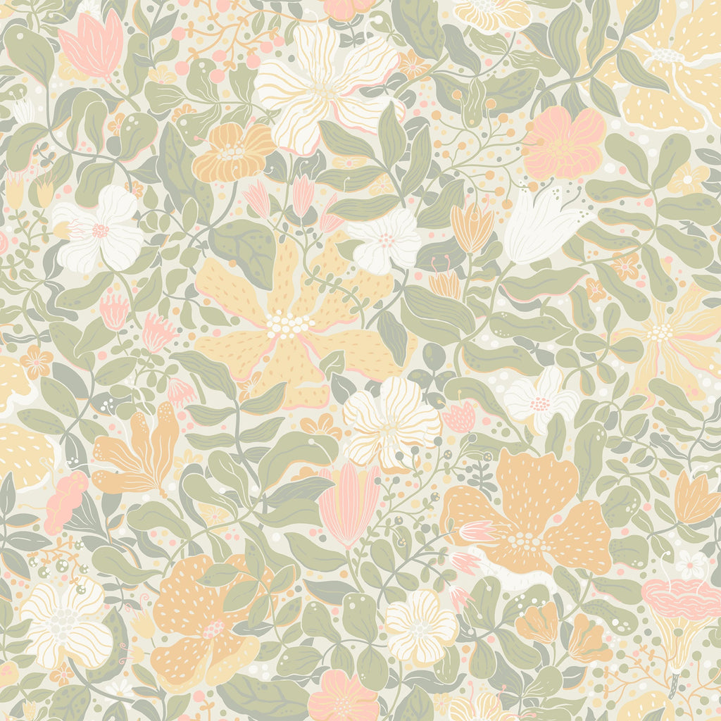 Midsommar Floral Medley Wallpaper in Pastel
