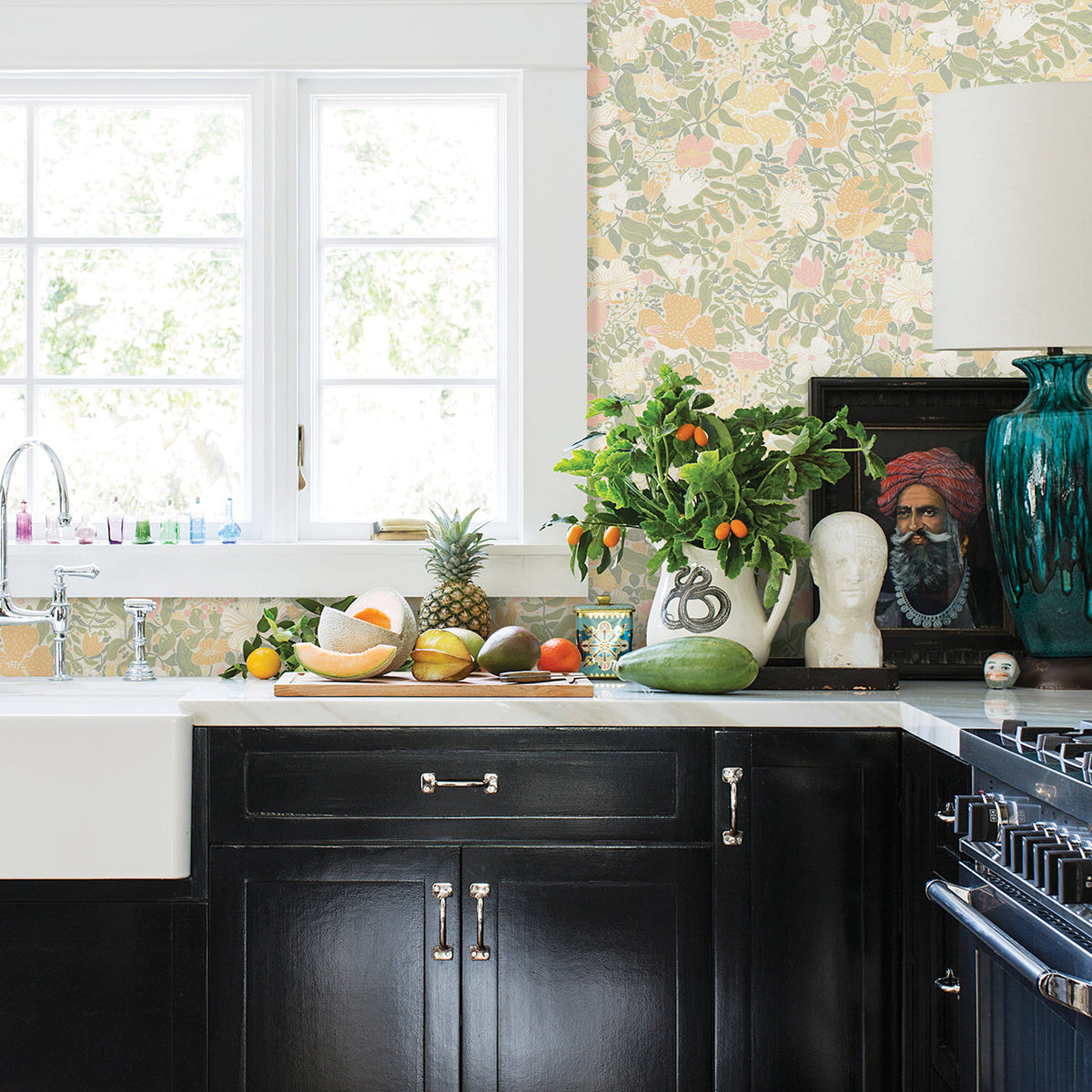 Midsommar Floral Medley Wallpaper wallpaper detail or room view