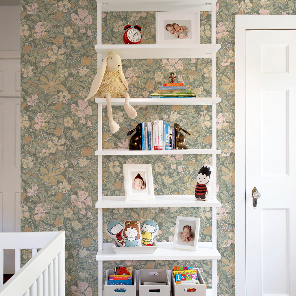 Midsommar Floral Medley Wallpaper wallpaper detail or room view