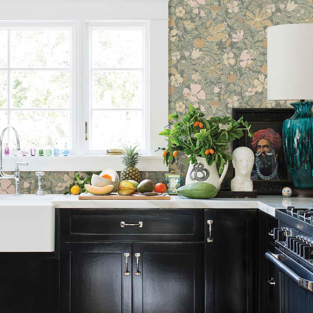 Midsommar Floral Medley Wallpaper wallpaper detail or room view