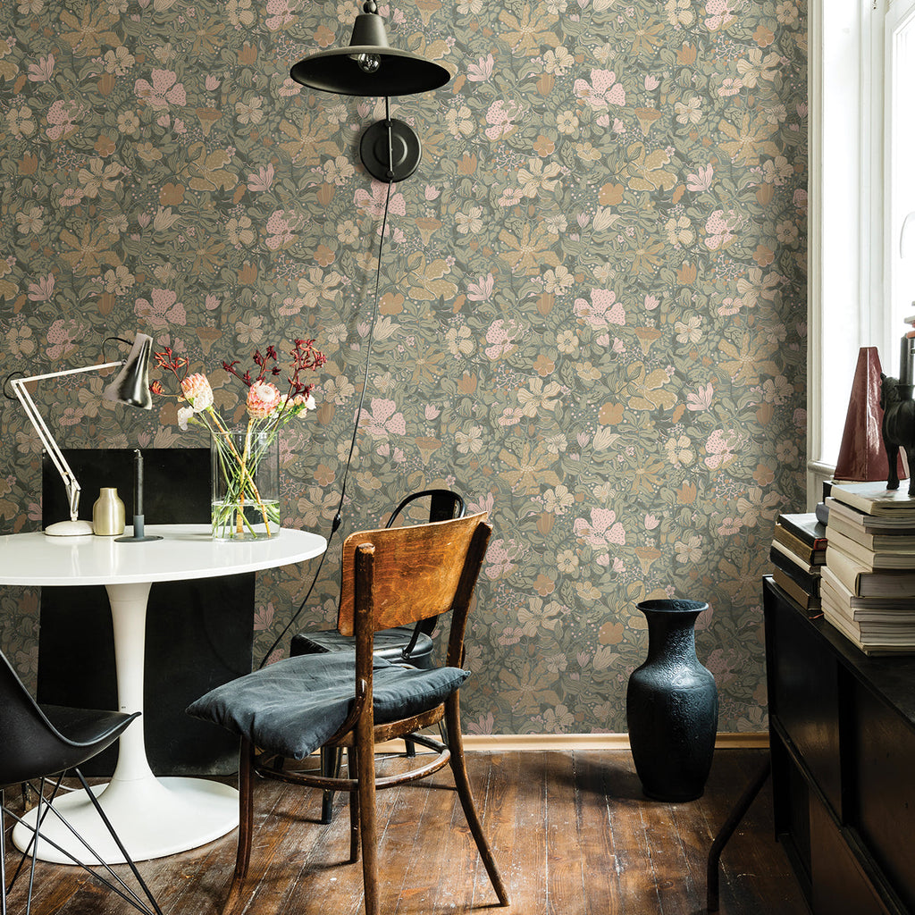 Midsommar Floral Medley Wallpaper wallpaper detail or room view