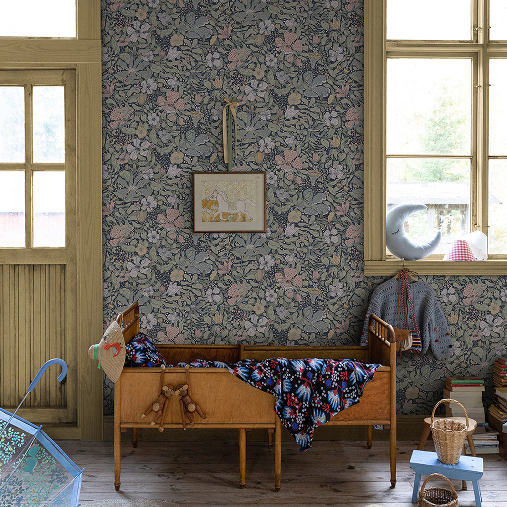 Midsommar Floral Medley Wallpaper wallpaper detail or room view