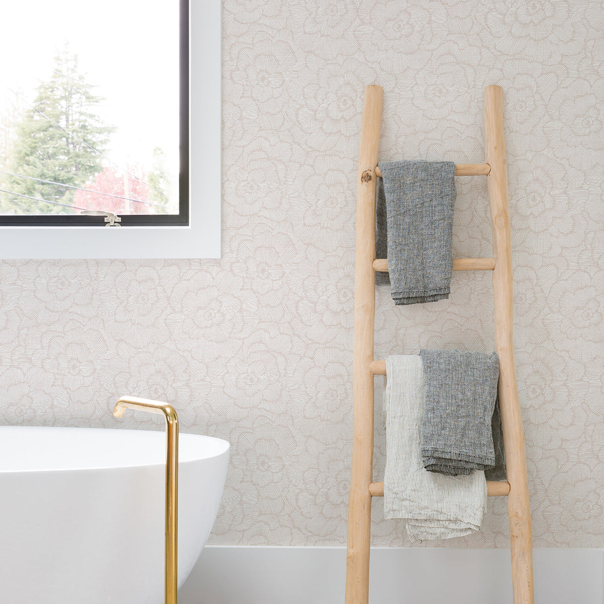 Periwinkle Textured Floral Wallpaper wallpaper detail or room view