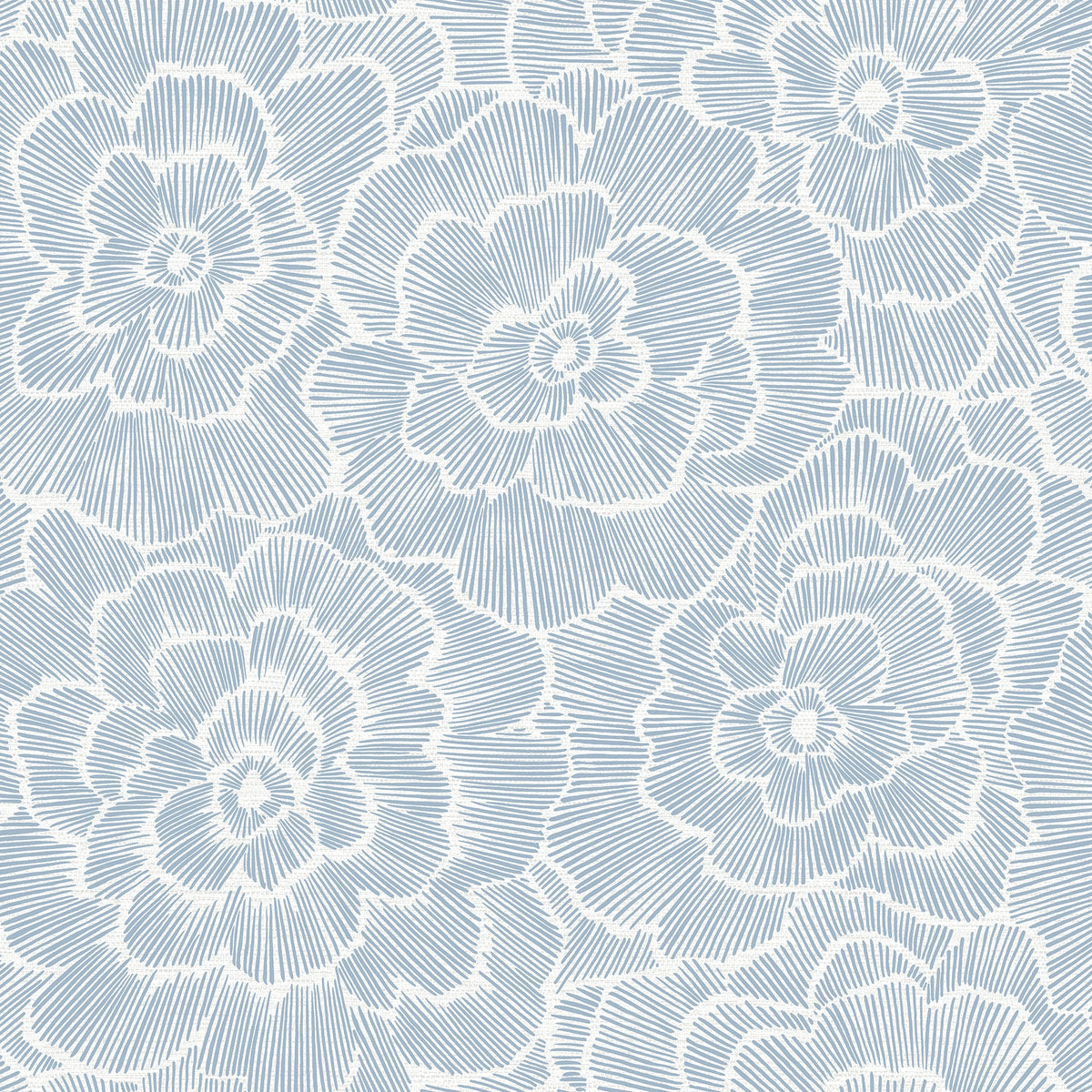 Periwinkle Textured Floral Wallpaper in Blue