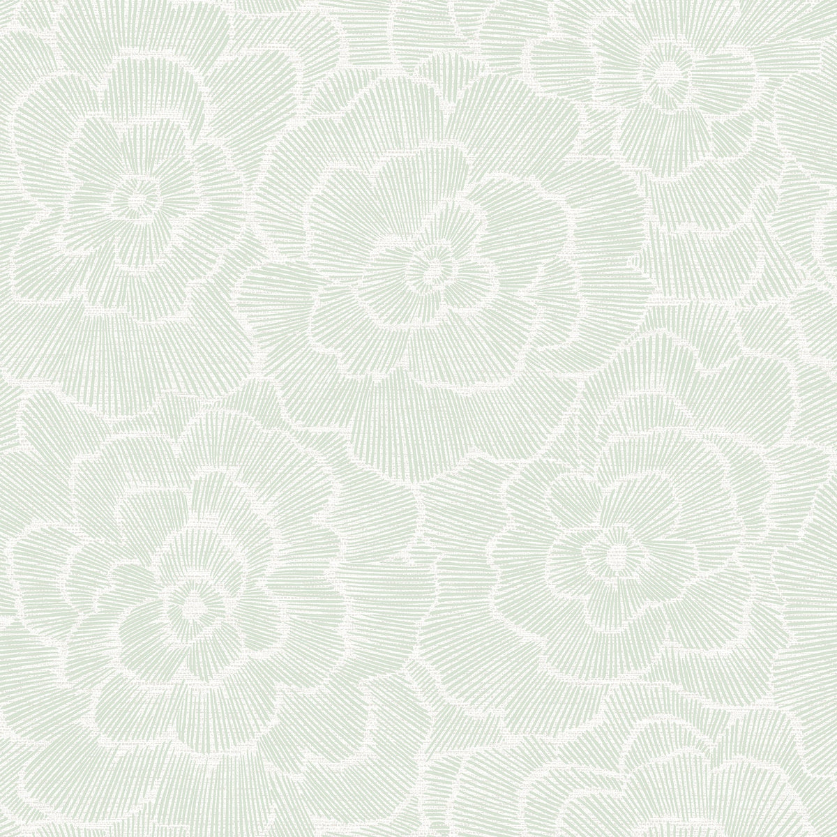 Periwinkle Textured Floral Wallpaper in Light Green