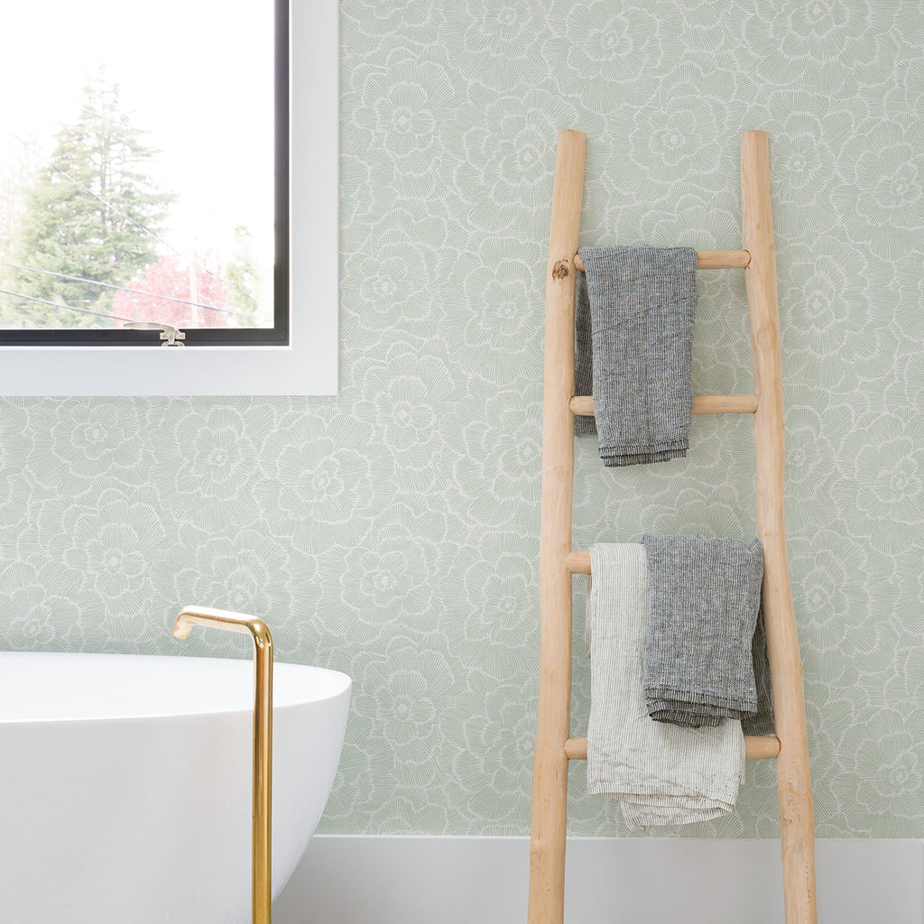 Periwinkle Textured Floral Wallpaper wallpaper detail or room view