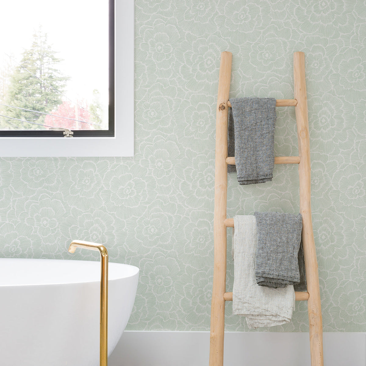 Periwinkle Textured Floral Wallpaper wallpaper detail or room view