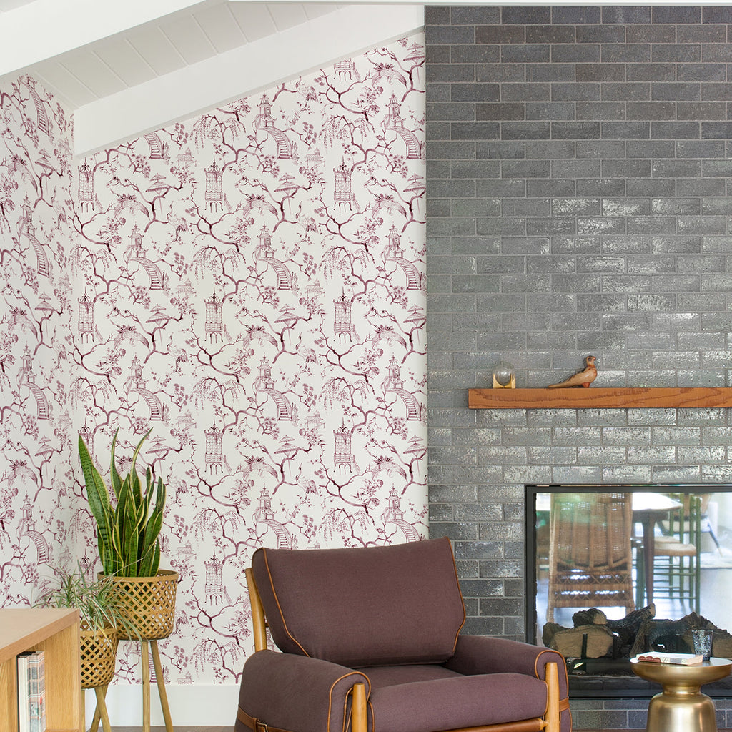 Serena Chinoiserie Wallpaper wallpaper detail or room view