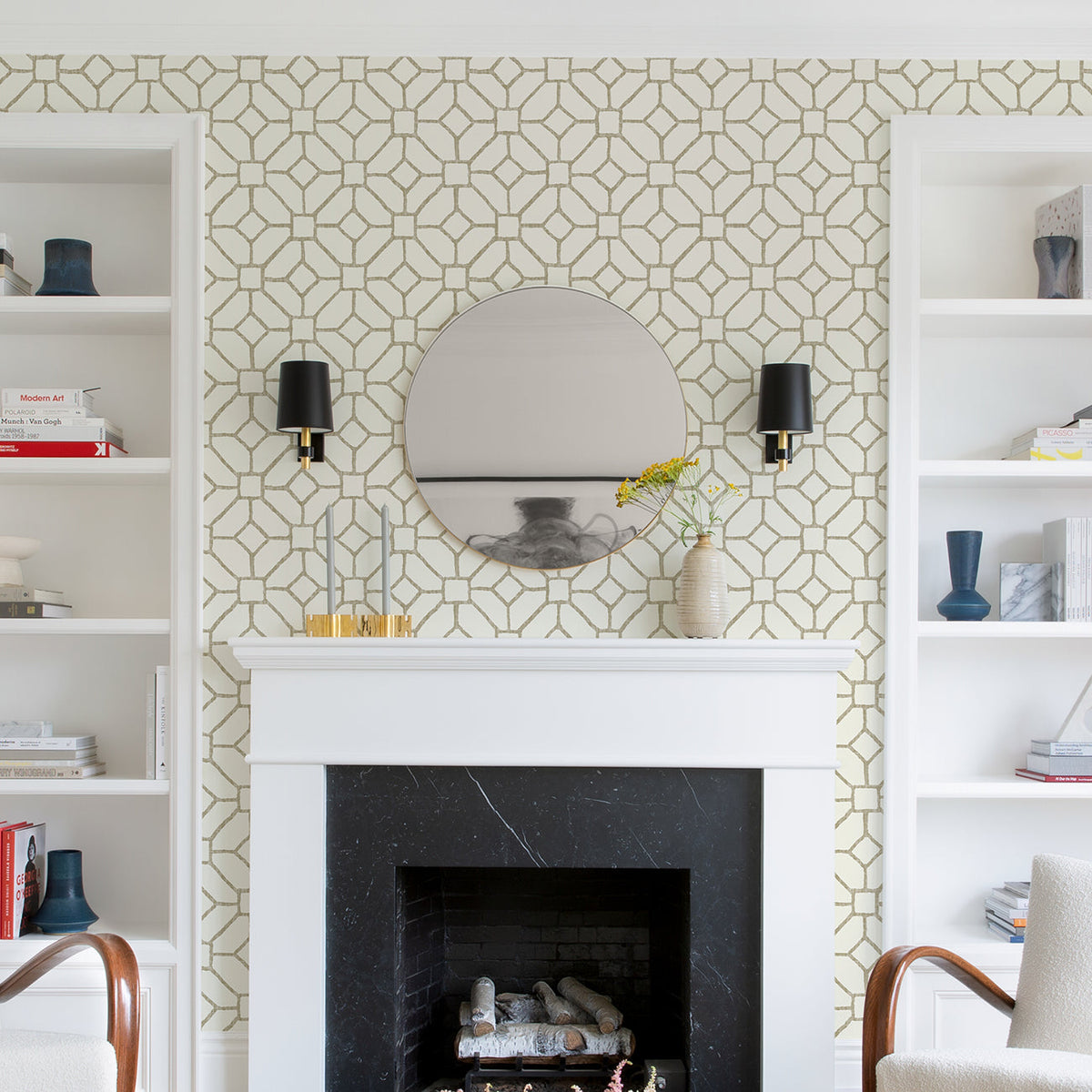 Addis Trellis Wallpaper wallpaper detail or room view