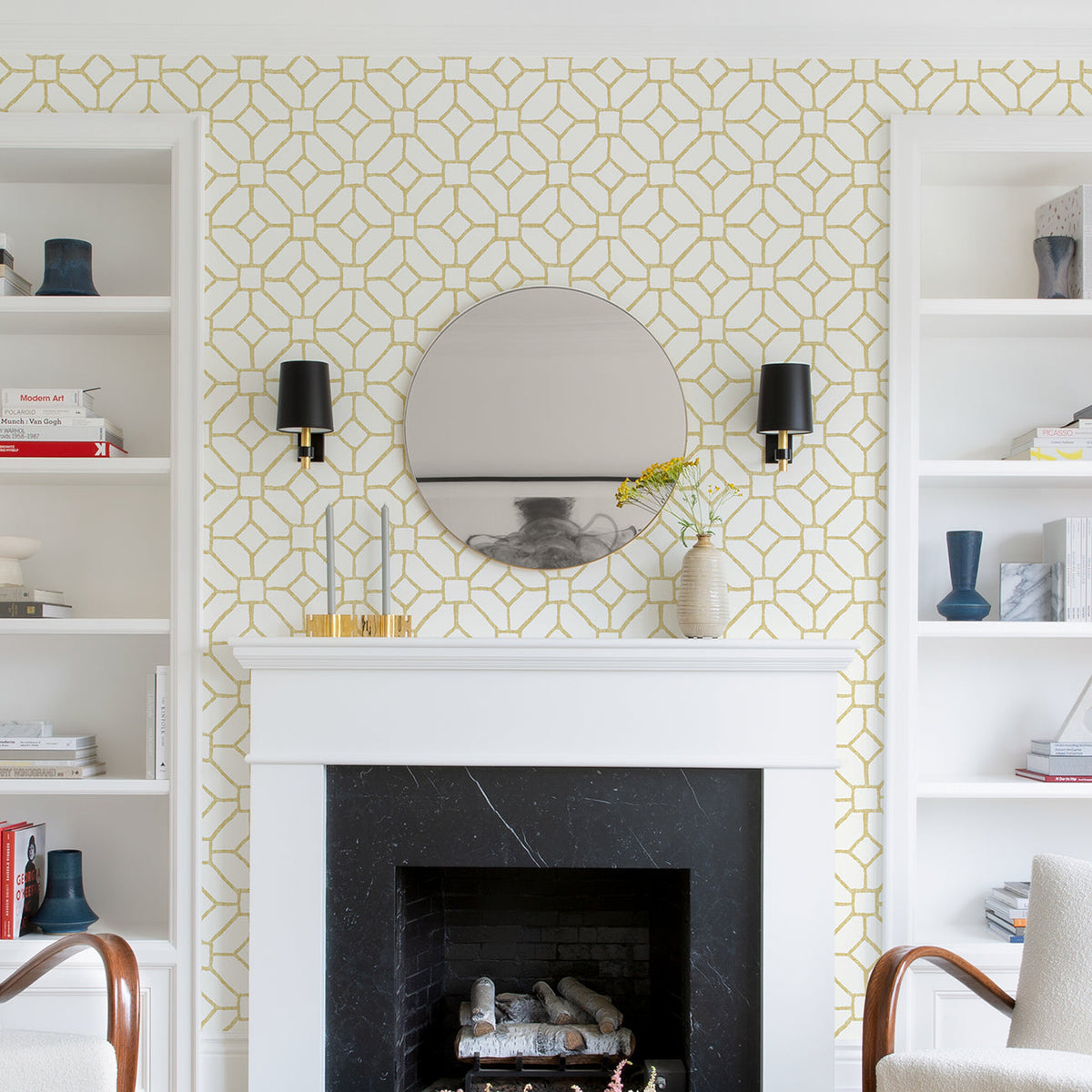 Addis Trellis Wallpaper wallpaper detail or room view