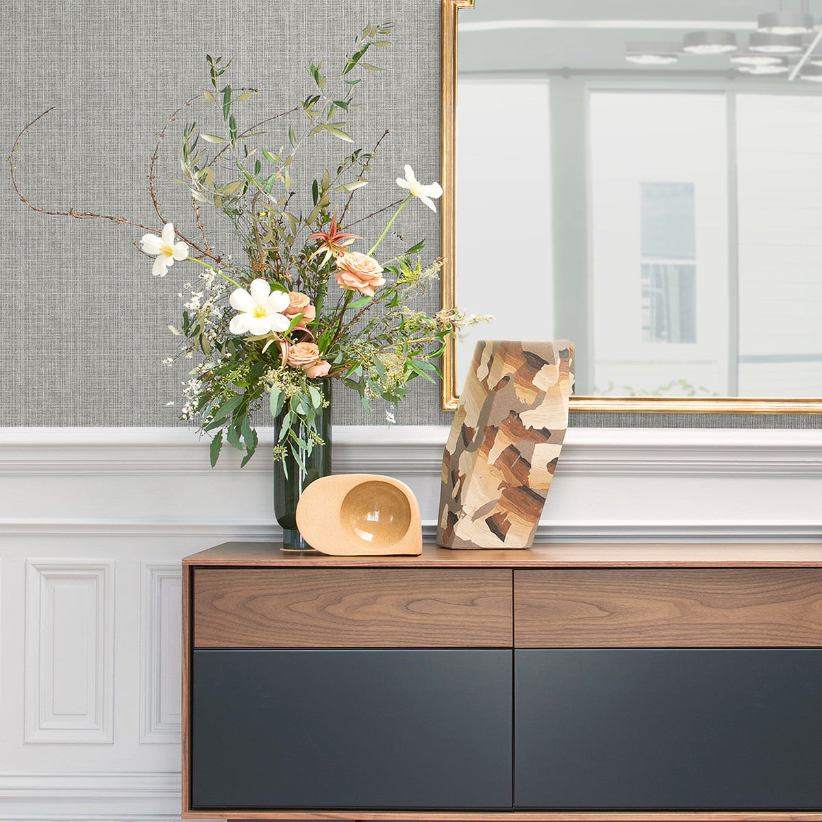 Kantera Fabric Texture Wallpaper wallpaper detail or room view
