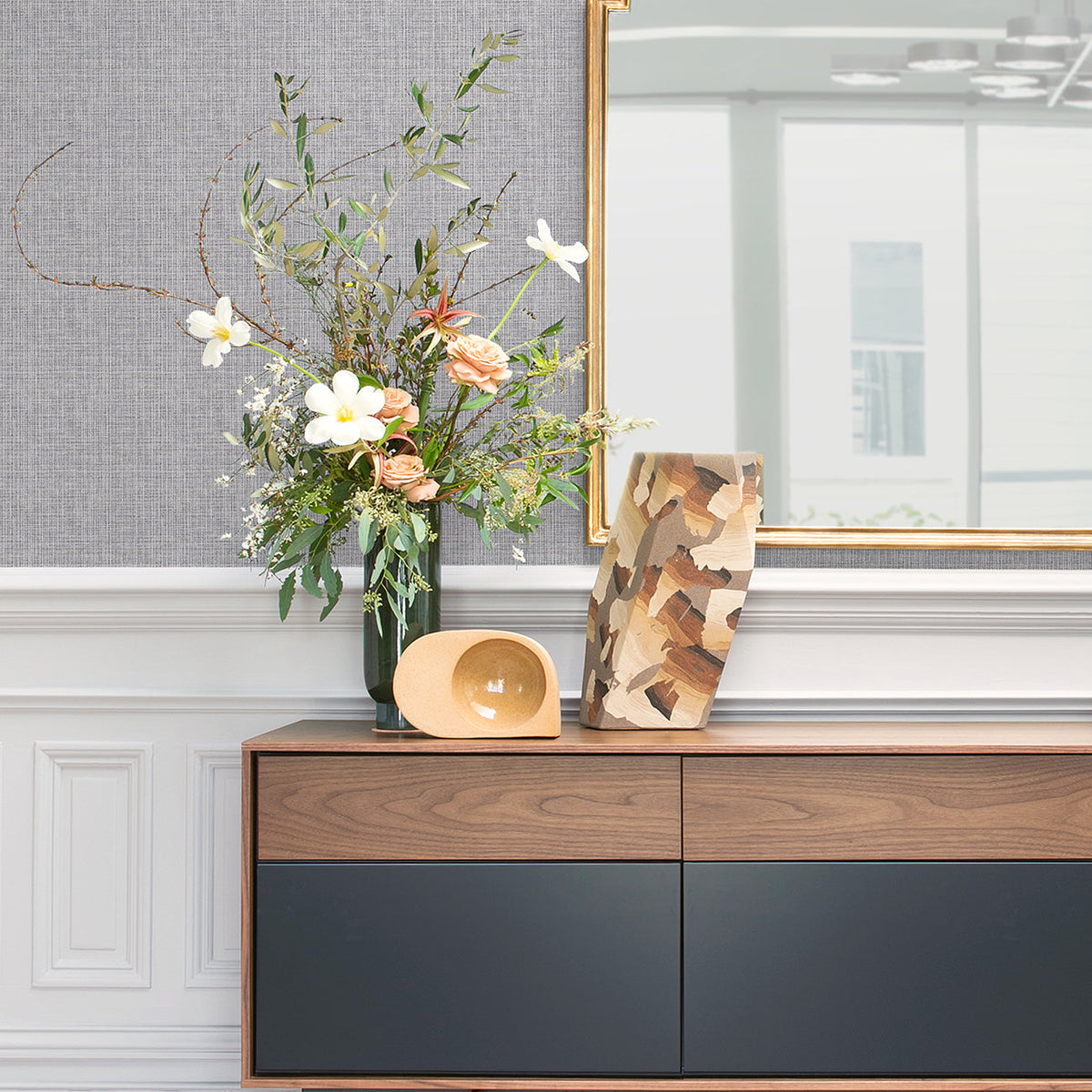 Kantera Fabric Texture Wallpaper wallpaper detail or room view