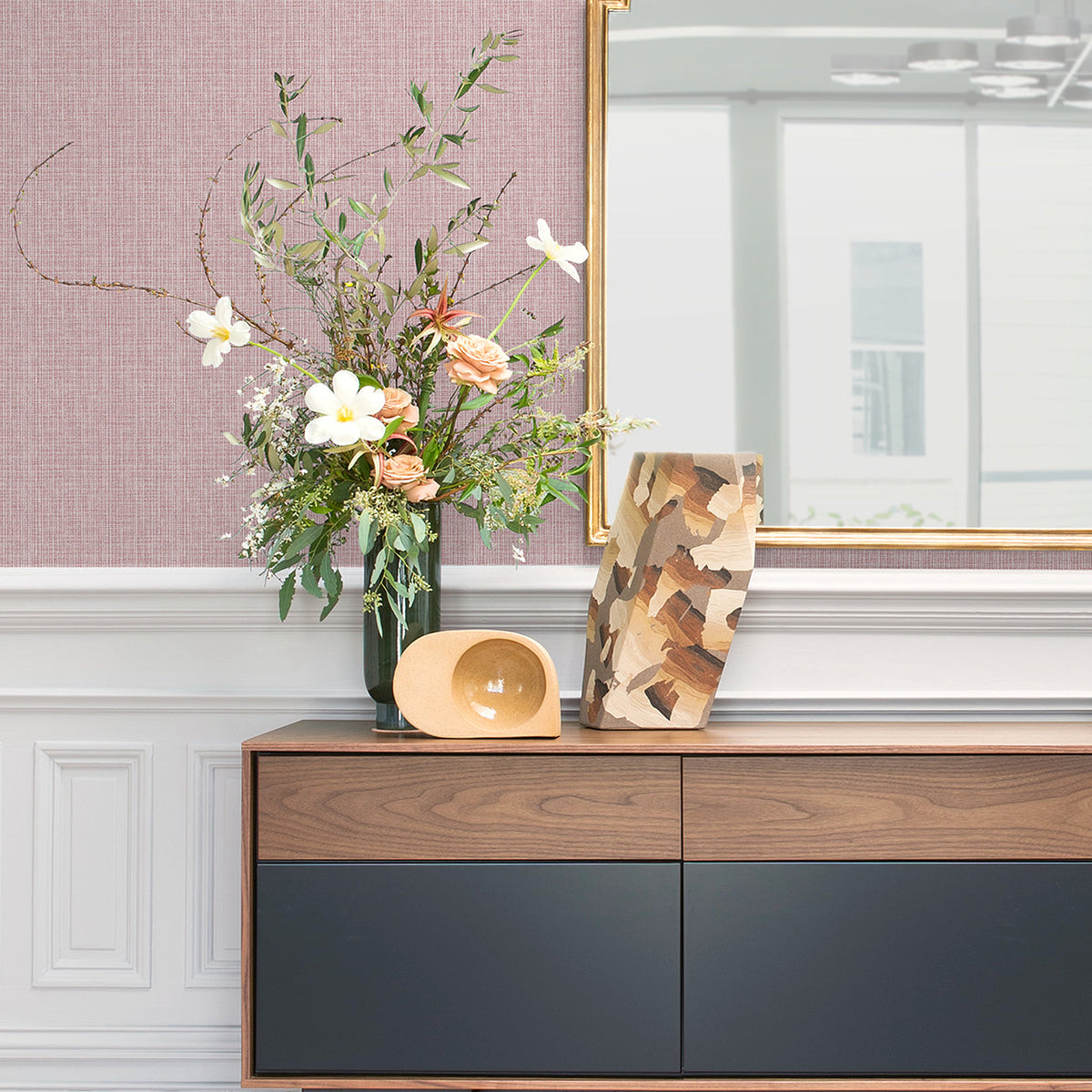 Kantera Fabric Texture Wallpaper wallpaper detail or room view