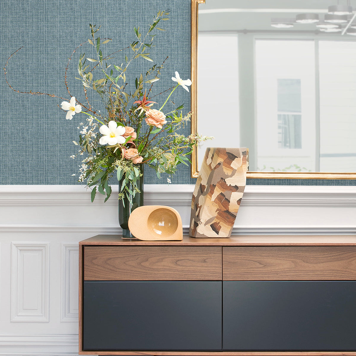 Kantera Fabric Texture Wallpaper wallpaper detail or room view
