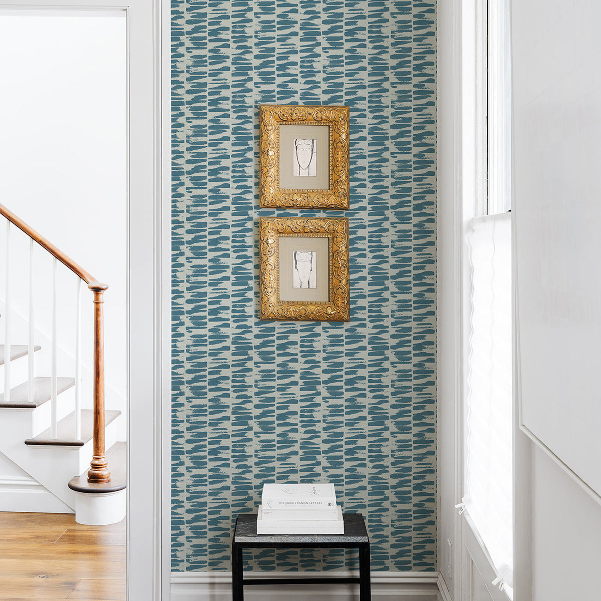 Myrtle Abstract Stripe Wallpaper wallpaper detail or room view