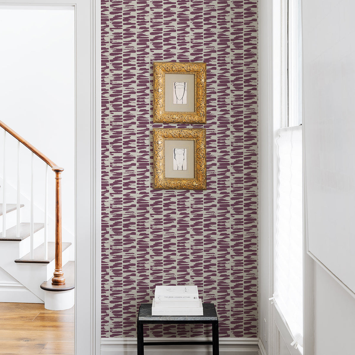 Myrtle Abstract Stripe Wallpaper wallpaper detail or room view