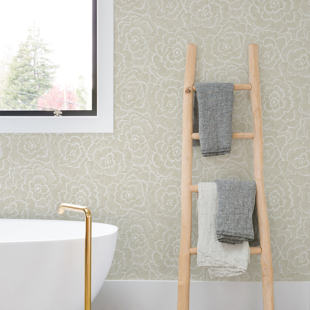Periwinkle Textured Floral Wallpaper wallpaper detail or room view