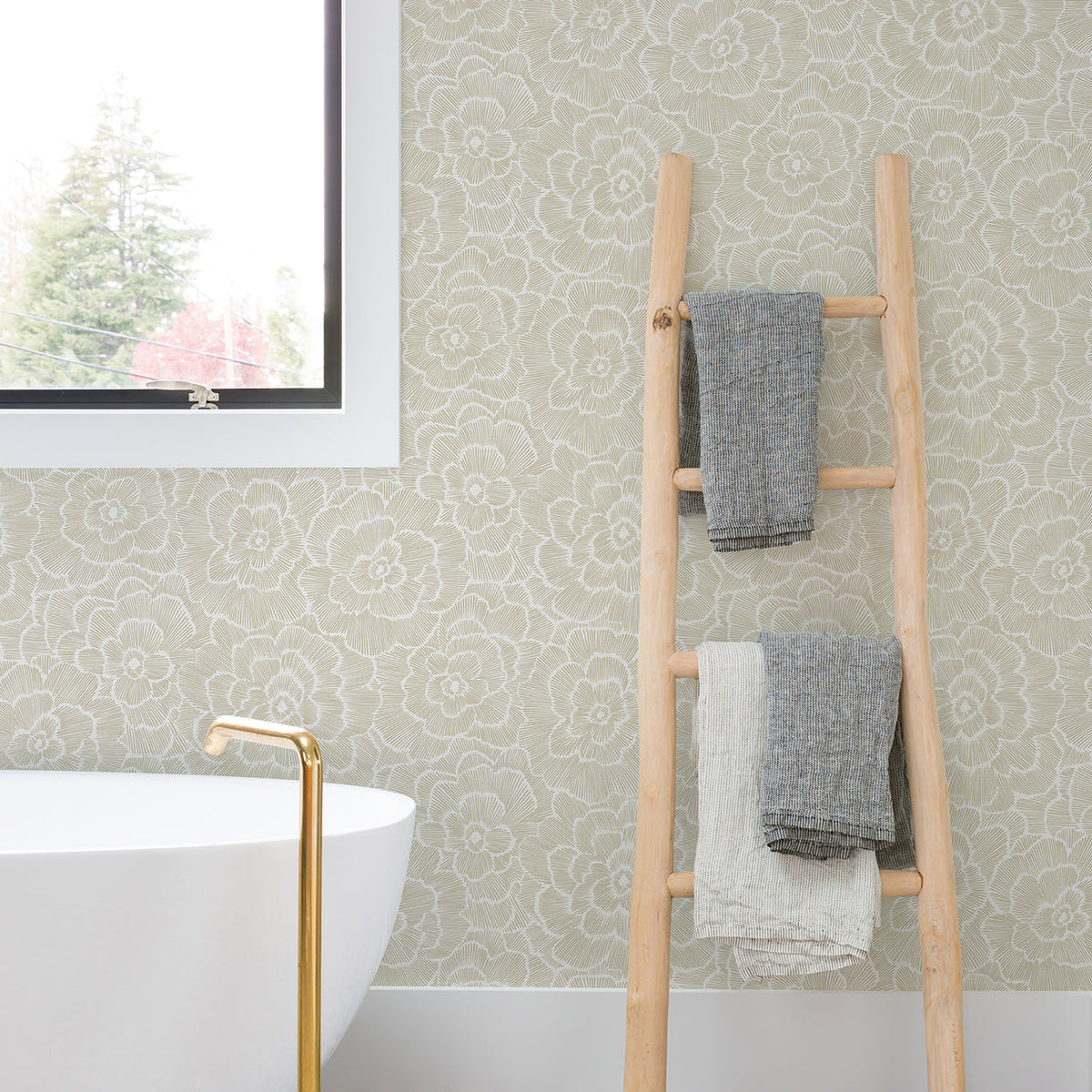 Periwinkle Textured Floral Wallpaper wallpaper detail or room view