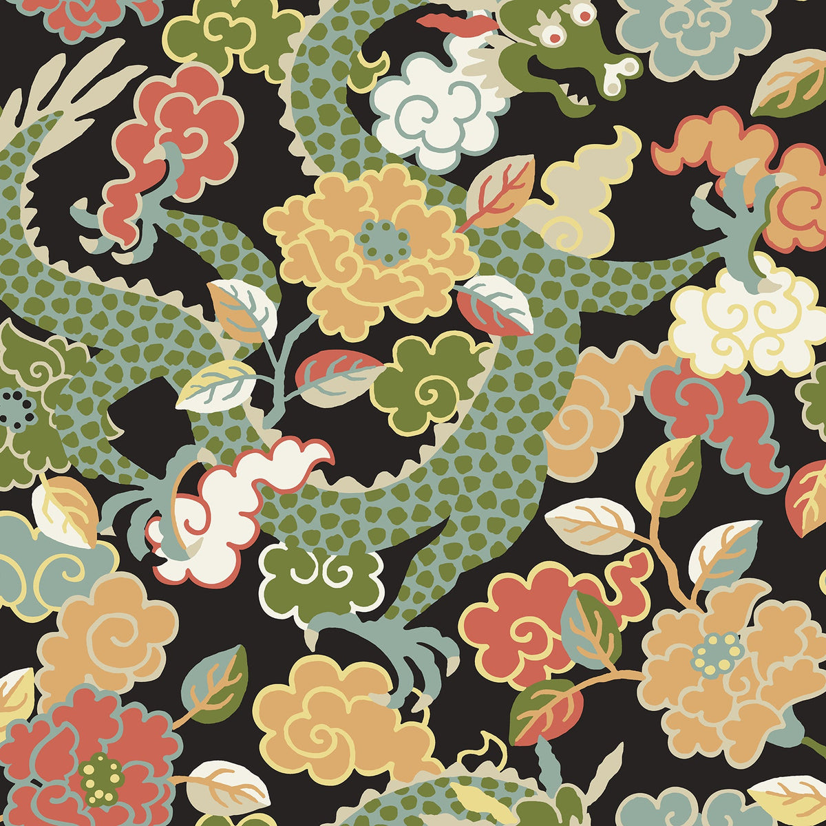 Yanci Dragon Wallpaper in Green
