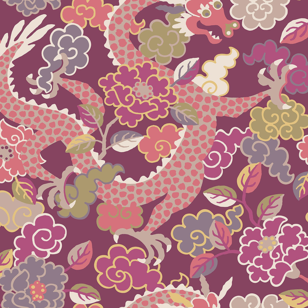 Yanci Dragon Wallpaper in Plum