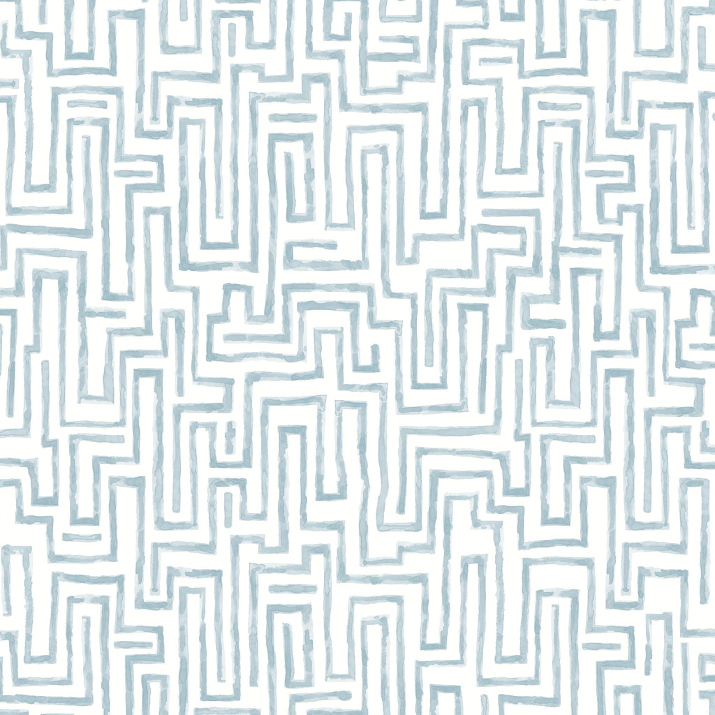 Ramble Geometric Wallpaper in Blue