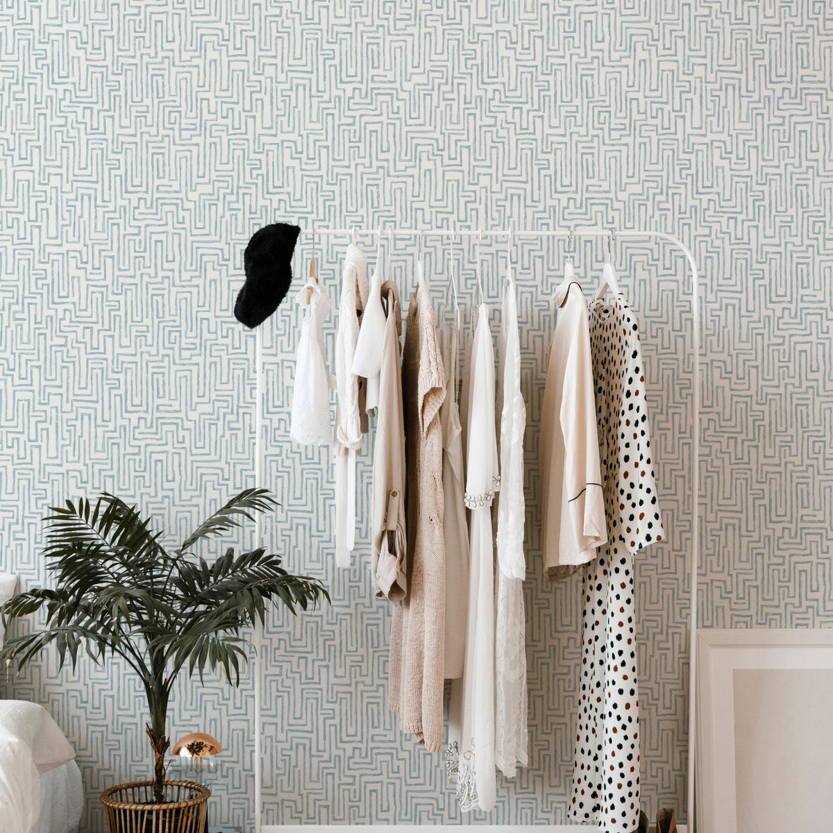 Ramble Geometric Wallpaper wallpaper detail or room view