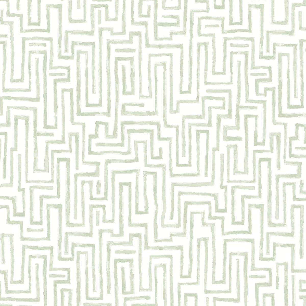 Ramble Geometric Wallpaper in Sage
