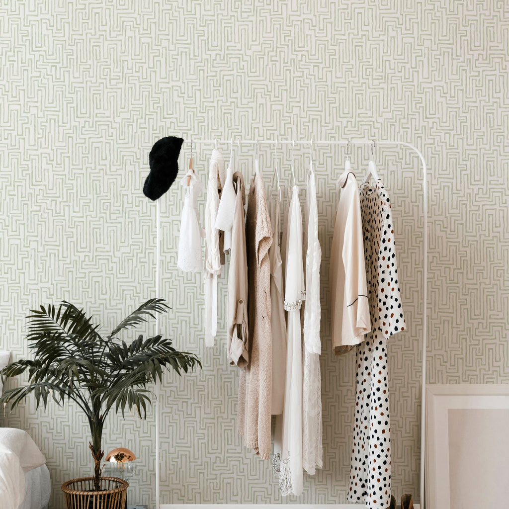Ramble Geometric Wallpaper wallpaper detail or room view