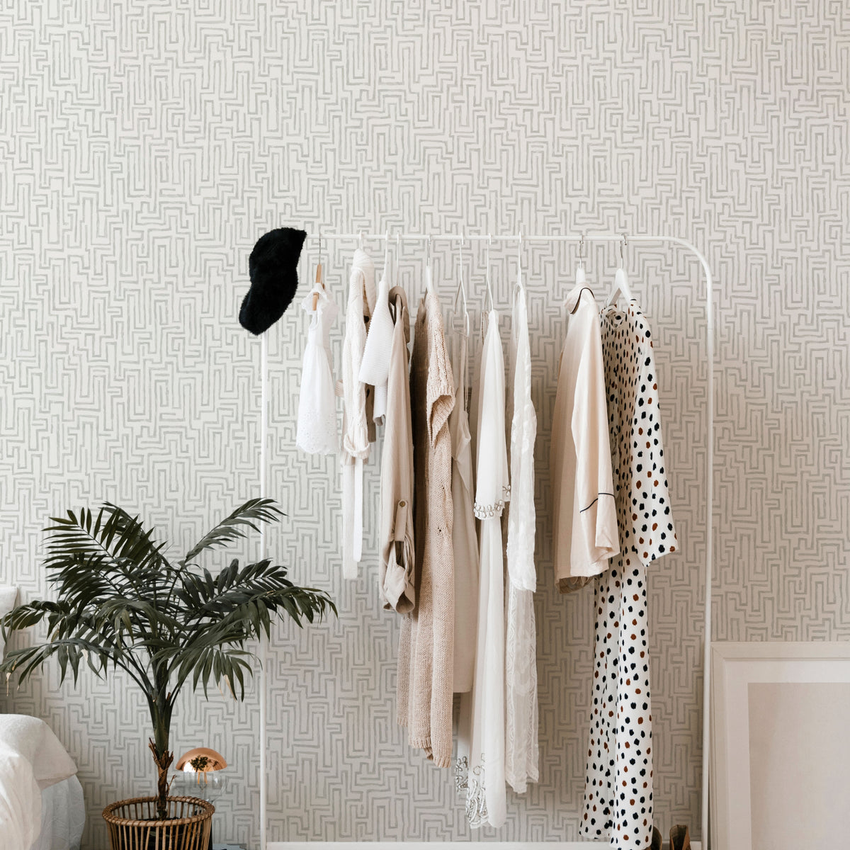 Ramble Geometric Wallpaper wallpaper detail or room view