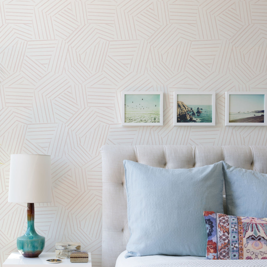Helene Geometric Lines Wallpaper wallpaper detail or room view
