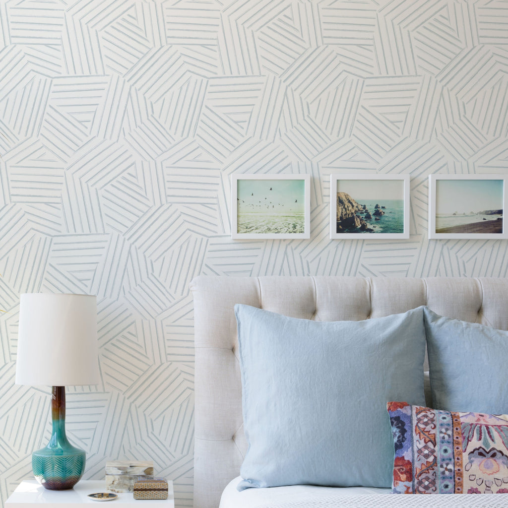 Helene Geometric Lines Wallpaper wallpaper detail or room view