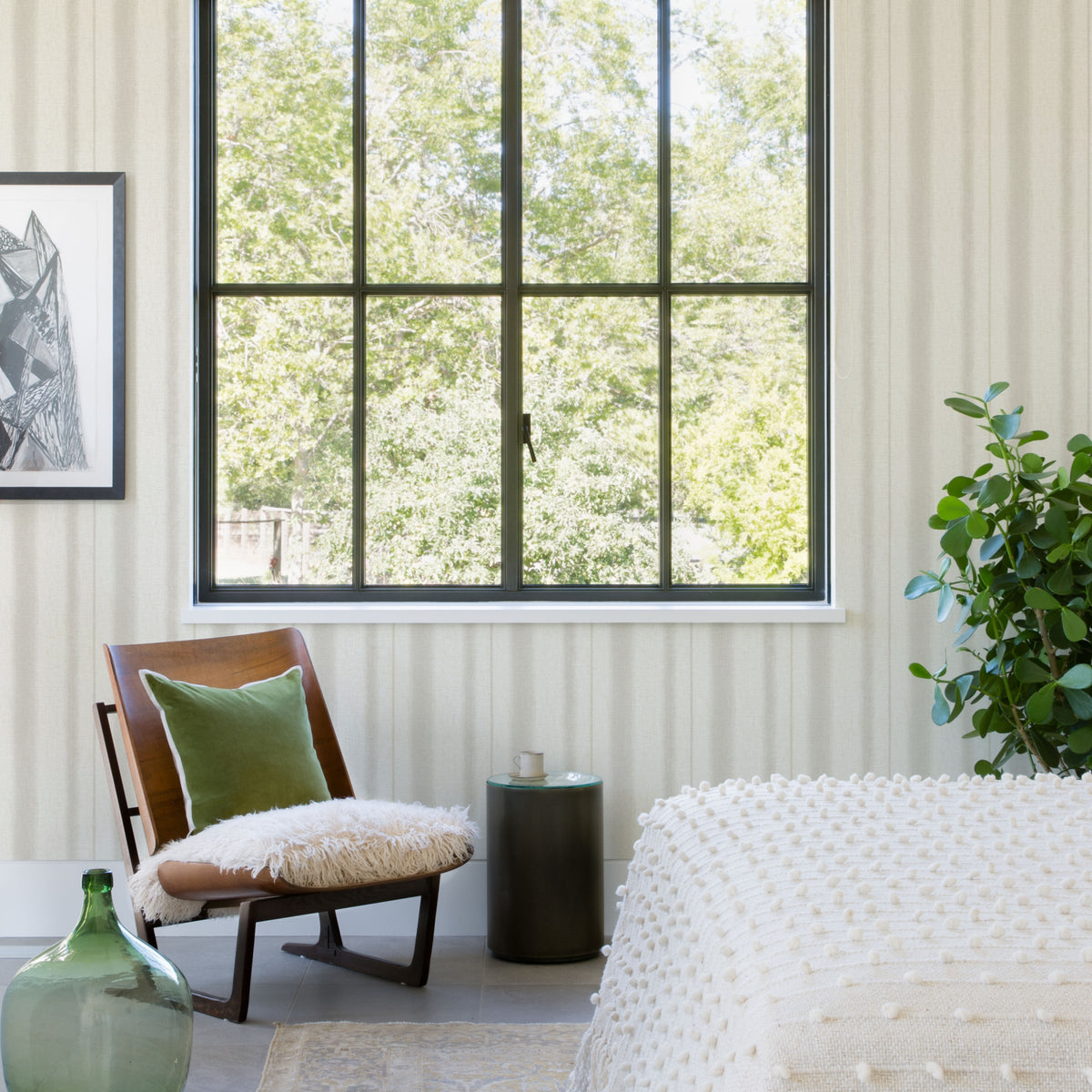 Alena Soft Stripe Wallpaper wallpaper detail or room view