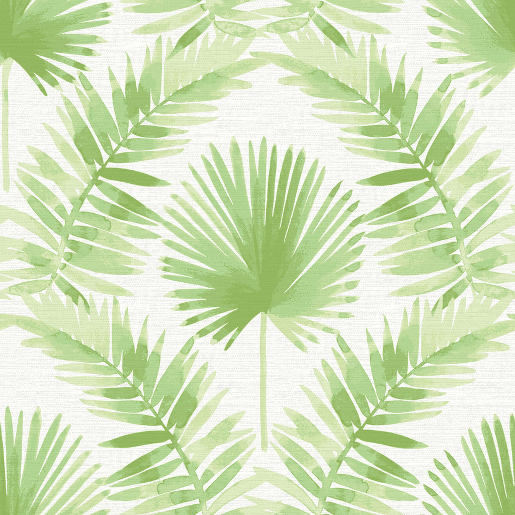 Calla Painted Palm Wallpaper in Green